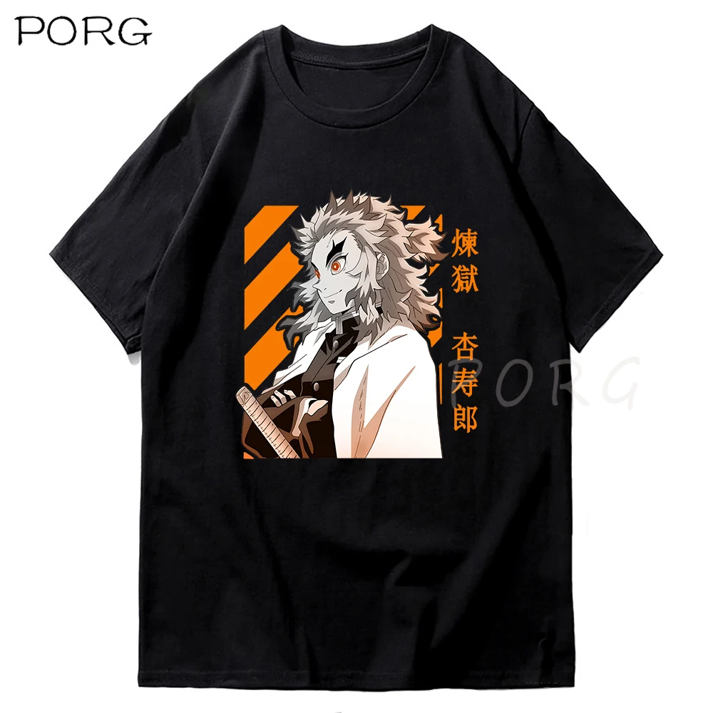 Футболка Kimetsu No Yaiba мужская повседневная хлопковая милая рубашка с рассекающим