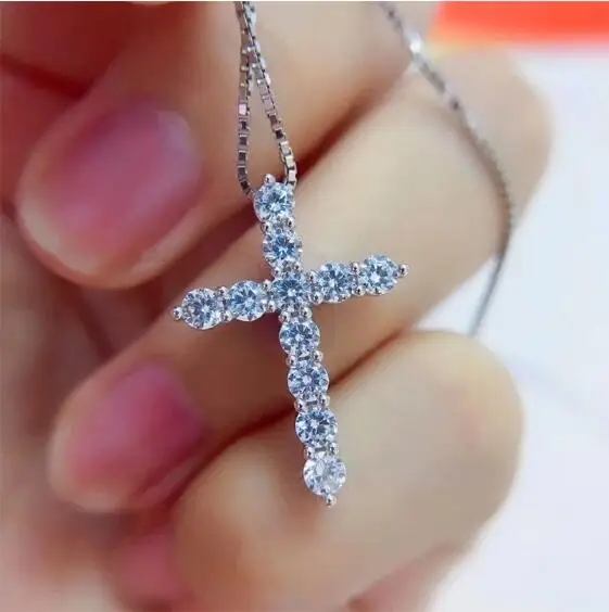 Роскошное женское ожерелье с подвеской в виде Большого креста модное свадебное