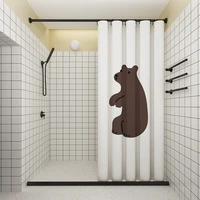 liangqicoffee bear hook style home curtain waterproof shower curtainbathroom thicken mildewproof fabriccustomize any size