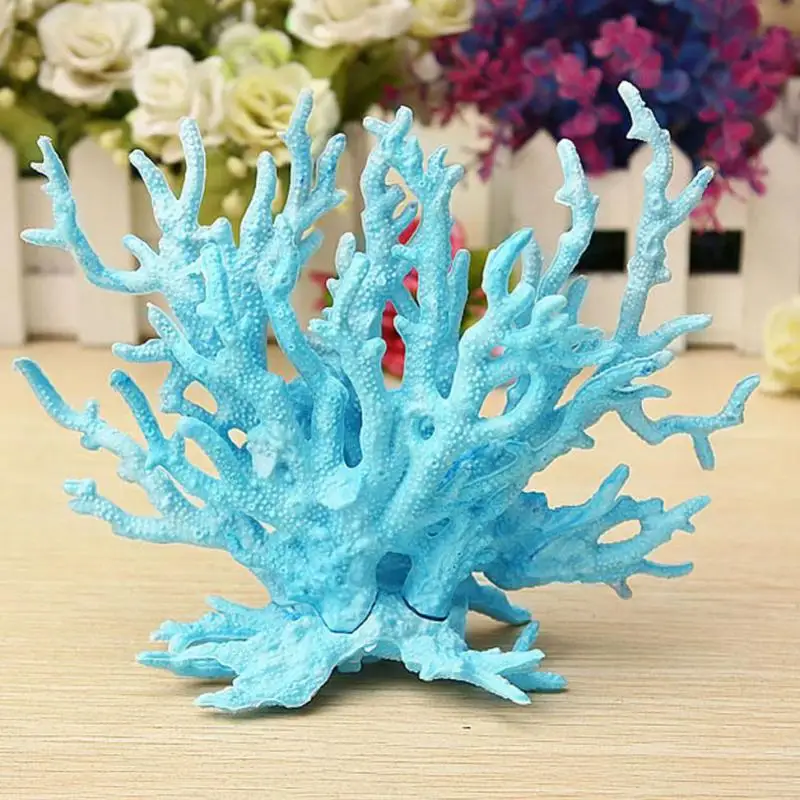 2 Color Aquarium Artificial Coral Ornaments Fish Tank Plant Decoration Lanscaping Decor 14x17cm | Дом и сад