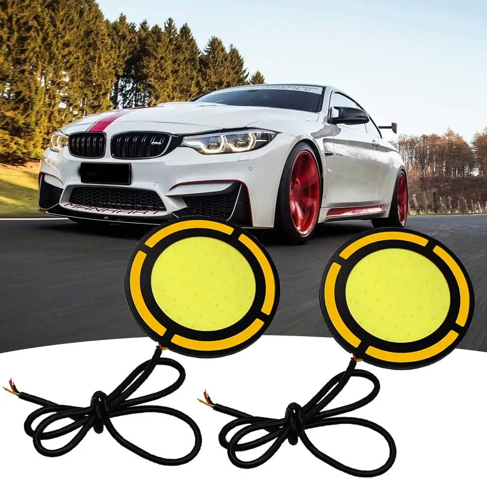 1 пара DC12V круглый Водонепроницаемый автомобиля Противотуманные огни COB