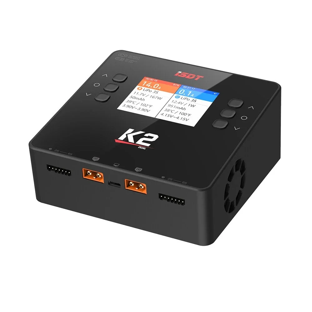 ISDT K2 AC 200 Вт DC 500Wx2 20A Двухканальное балансирующее зарядное устройство Lipo Dis для