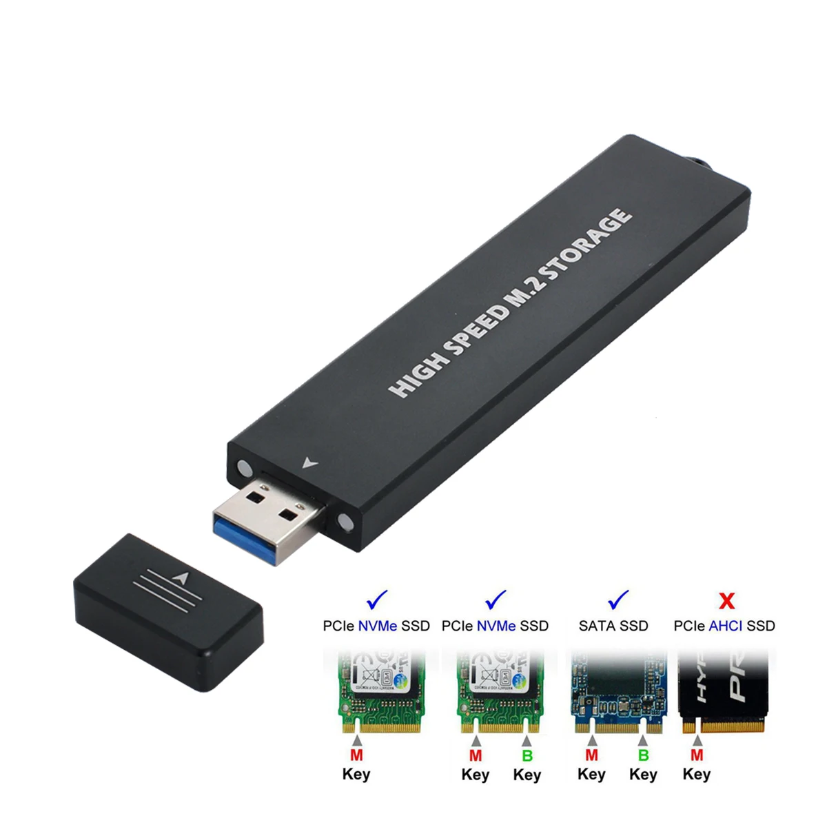 

Chenyang CY Chenyang USB 3.0 to NVME M-key M.2 NGFF SATA SSD External PCBA Case Conveter Adapter RTL9210B Chipset