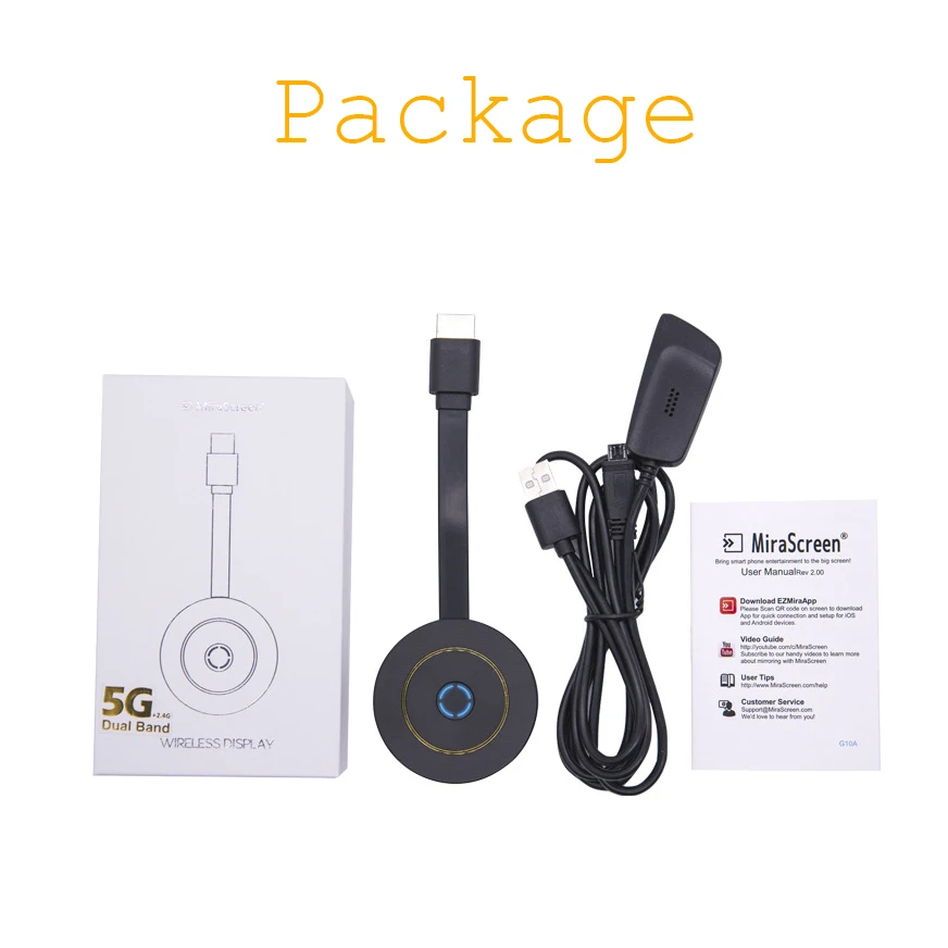 

MiraScreen G10 2.4G&5.8G WiFi 4K TV Stick anycast Miracast ios Android TV Dongle Receiver anycast DLNA Airplay 5G TV Stick