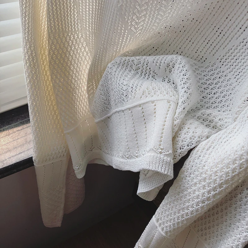 

Woman Sweaters Autumn Winter 2021 New Pullovers Long Sleeve O Neck Hollow Out Knitted Tops Casual Loose Jumpers