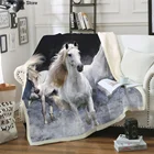 Чехол на диван для бега с белой лошадью, дорожное молодежное постельное белье, бархатное плюшевое Флисовое одеяло, мягкие одеяла для кровати