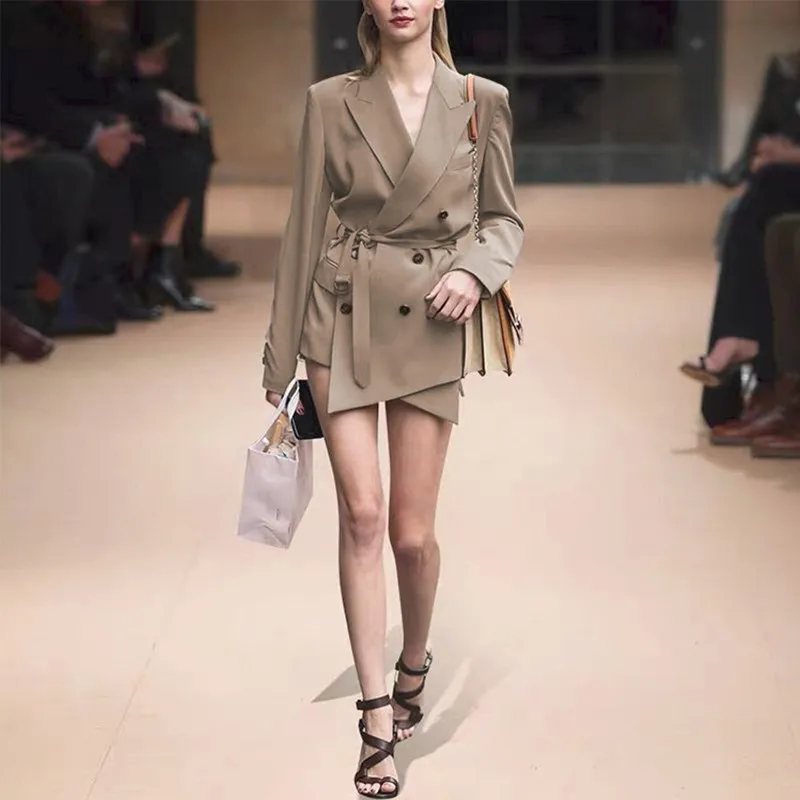 Новый винтажный элегантный женский Блейзер двубортный небольшой костюм