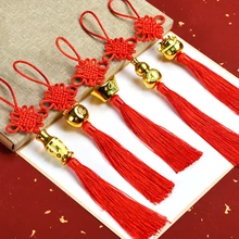 2022 Lunar New Year Decorations For Home Chinese Knot Pendant Hanging Ornaments Spring Festival Festive Red Tassel Ears Gift