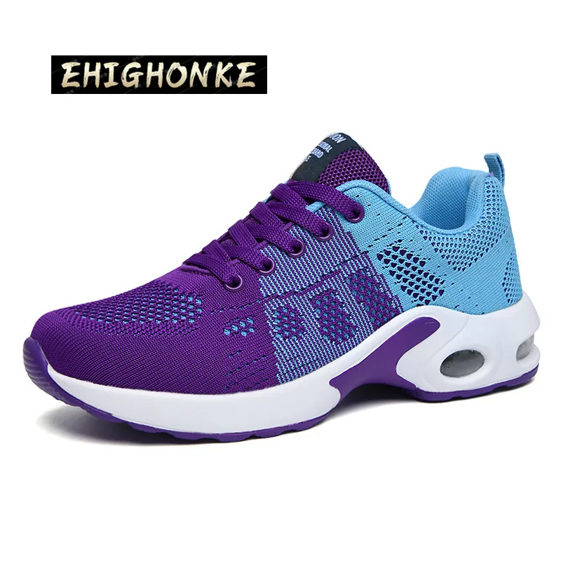 Fashion New Air Cushion Women 's Sports Shoes Breathable Flat Shoes Women 's Outdoor Fitness Sports Shoes -up Running 's Lace