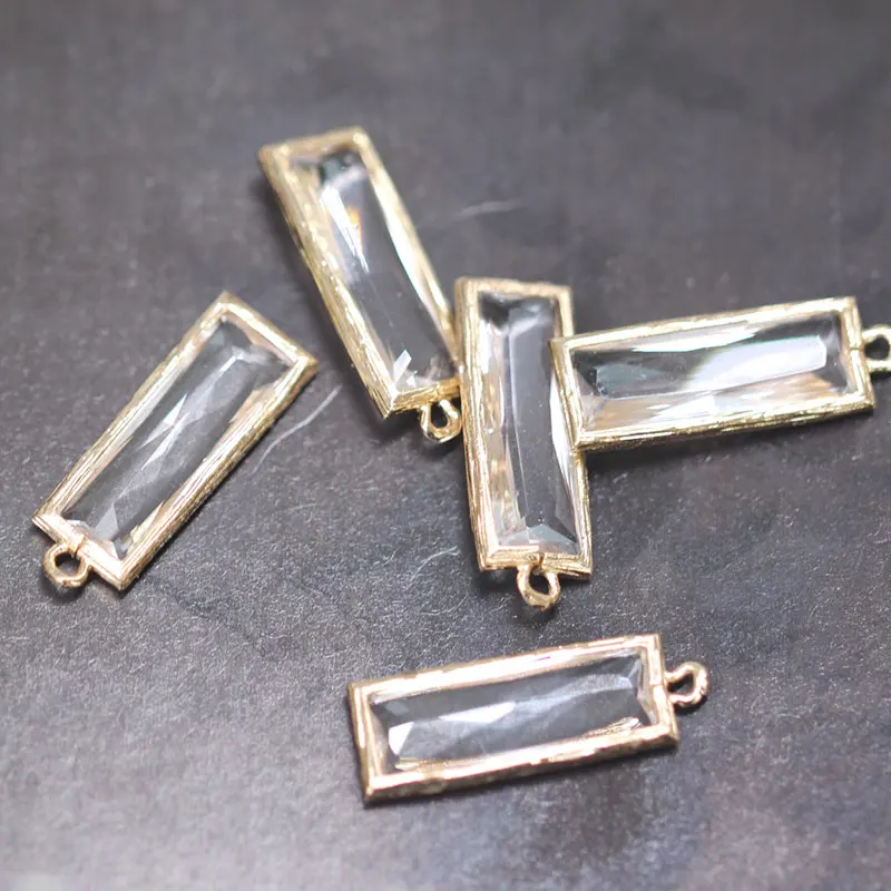 4 шт. медная окантовка kc позолоченный брезентовый прозрачный стеклянный кристалл