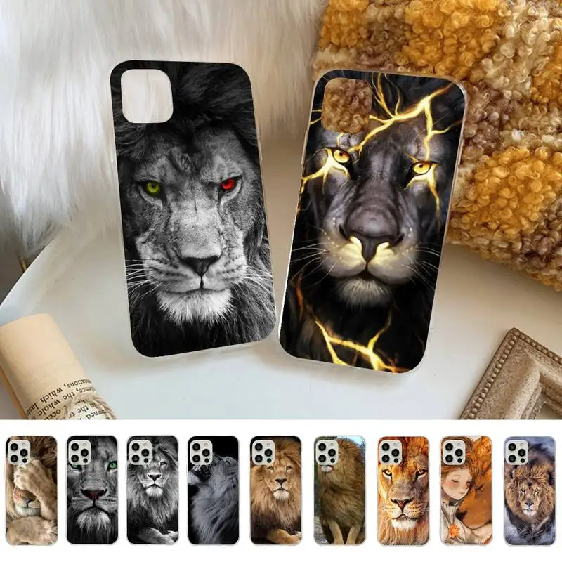 

Animal Lion Phone Case for iPhone 13 11 12 pro XS MAX 8 7 6 6S Plus X 5S SE 2020 XR case