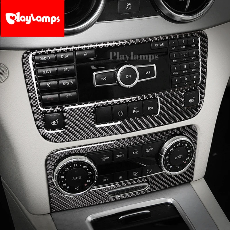 

Car Styling Carbon Fiber Air Conditioning Outlet Control Panel Car Sticker Trim Cover For Mercedes GLK 2013-2018 accessories