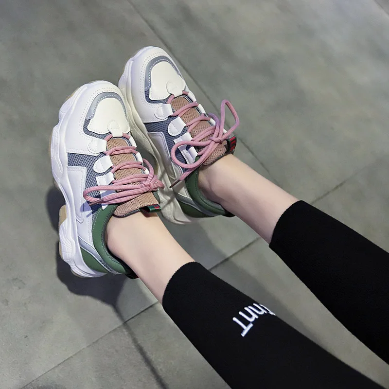 

Women Sneakers Platform Chunky Women Flats Sneakers Shoes Girls Women Breathing Fashion Women Sports Shoes Thick Bottom Shoes