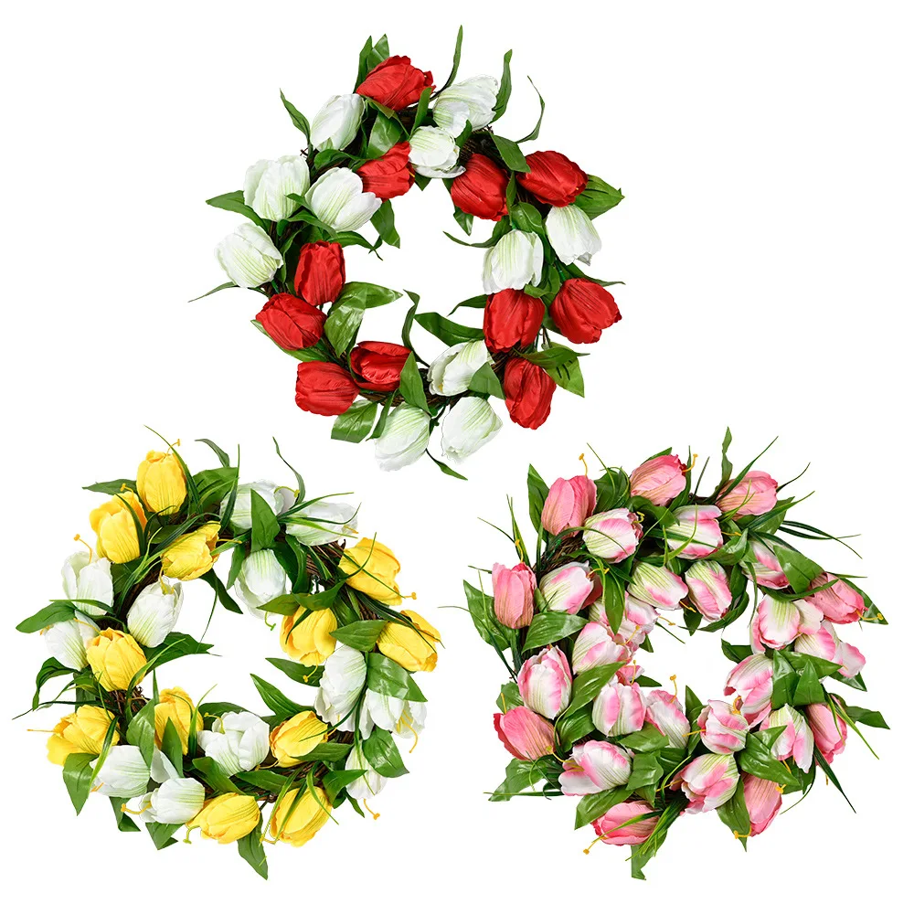 

40cm Simulated Garland Rattan Ring Decoration Photography Props Wedding Wreath Flower Home Door Decoration