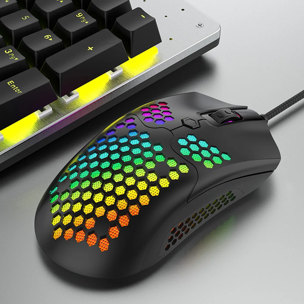 Игровой Мышь выдолбленные зеленого и синего цветов светильник рассеивания тепла