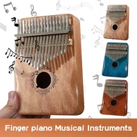 kalimba 17 keys thumb piano wood mbira body musical instrument mini finger piano music box kids adults gift keyboard instruments
