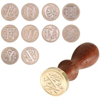 retro 26 letter a z wax seal stamp head alphabet letter wood stamp replace copper head hobby tools stamp craft gift