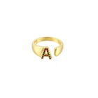 Кольцо с алфавитом, из позолоченного кубического циркония A-Z, 26 колец, для творчества, для всей семьи, кольца с декоративной надписью, ювелирные аксессуары для женщин и мужчин