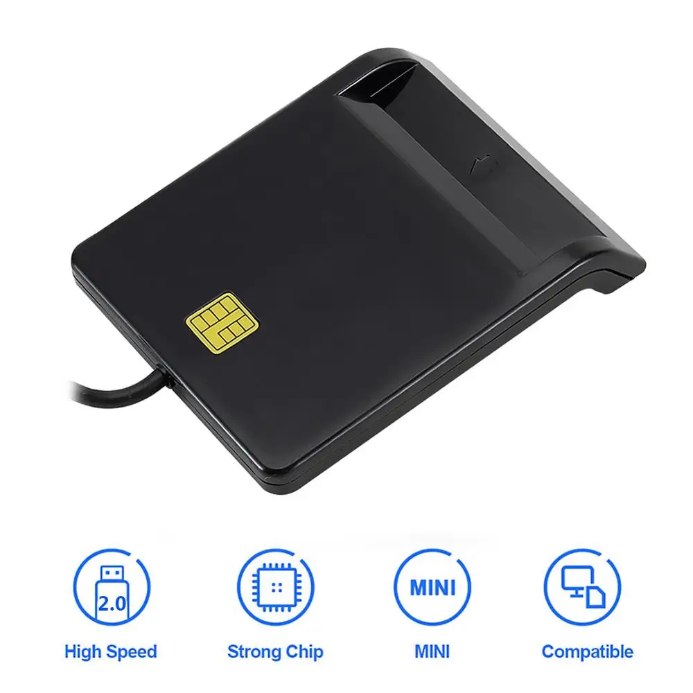 VKTECH кардридер Портативный USB 2 0 смарт-кард-ридер DNIE ATM CAC IC ID банковская карта