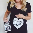 Футболка для беременных скоро, милая Женская Футболка для беременных, рубашка для беременных