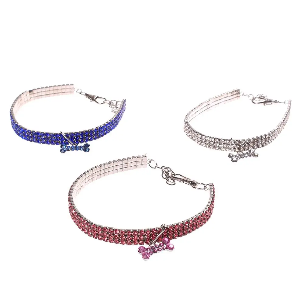 Собачий ошейник с кристаллами алмаза Щенок Pet блестящая Полный Стразы ожерелье