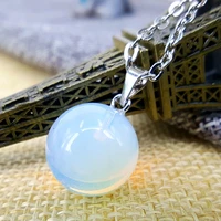 natural stones popular alloy opal spherical birthstone pendant necklace banquet party womens clothing matching accessories