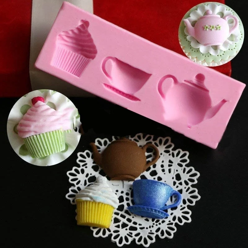 

DIY Fondant Silicone Mold Cake Teapot Cup Fondant Cake Silicone Mold Chocolate Cake Mold