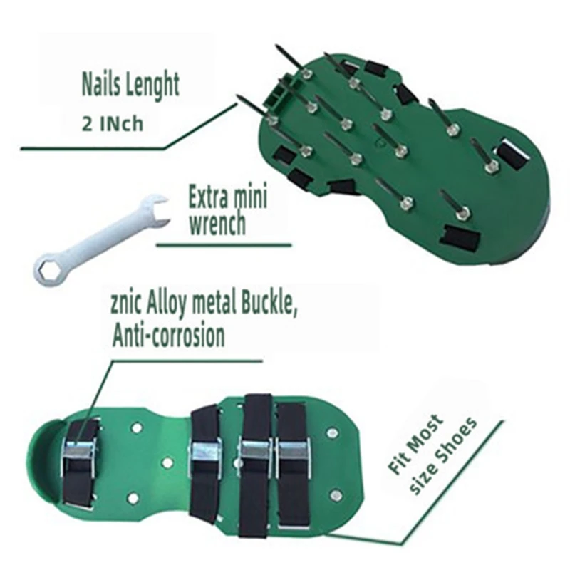 

Lawn Aerator Shoes with Adjustable Straps Gardening Walking Aerating Tool Plastic Spike Shoes Loose Soil Sandal Nail Wholesalse