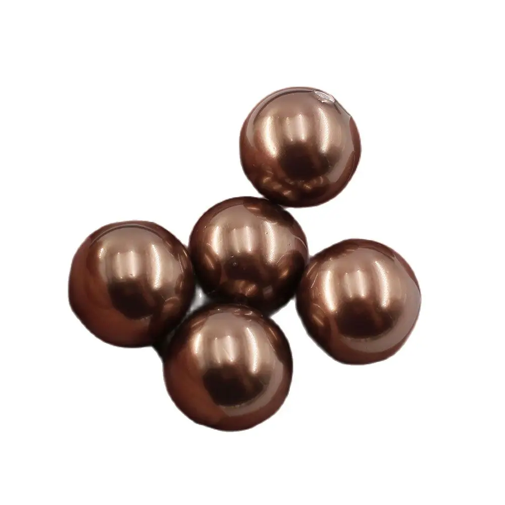 

APDGG 20MM 5 Pcs Natural Coffee Sea Shell Pearl Half Hole Round Beads For Pendant Earrings DIY Jewelry Findings