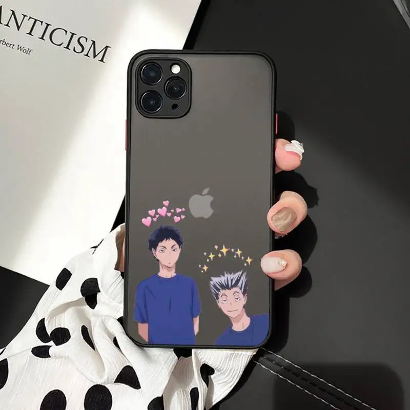 

Haikyuu Phone Case For iPhone 12 11 Mini Pro XR XS Max 7 8 Plus X Matte transparent cover