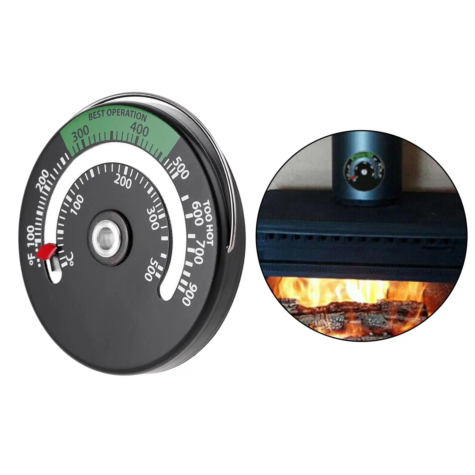 

Magnetic Stove Flue Pipe Thermometer Multi-Fuel Burning Gauge Meter Stove