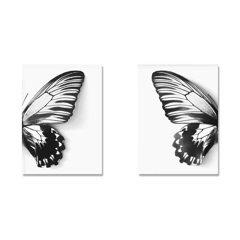 

Abstract Wall Art Black and White Butterflies Paintings Nordic Canvas Posters Prints for Living Room Bedroom Corridor Decoration