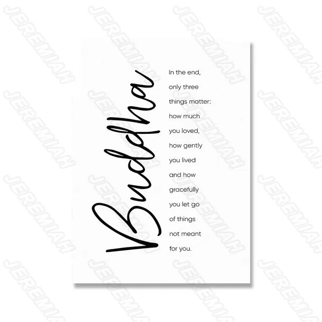 

Buddha Statue and Letters Still Life Poster Nordic Style Wall Art Canvas Print Painting Modern Living Room Decoration
