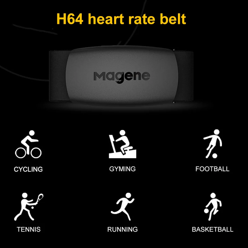 

H64 Heart Rate Monitoring Chest Strap ANT + Bluetooth Waterproof Heart Rate Sensor Fitness And Cycling Equipment Unisex S66