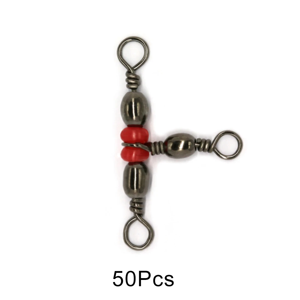

Ring Fishing Connector Tackle Accessory Equipment Fishing Rolling Triple Swivels Bearing Stainless Steel Connector