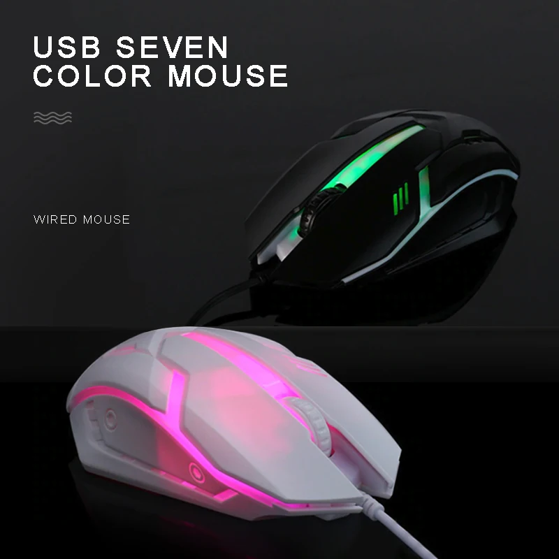 Wired Colorful Gaming Mouse 3200 DPI Program Professional-Grade Gamer Mice RGB USB Optical for Laptop Computer | Компьютеры и офис