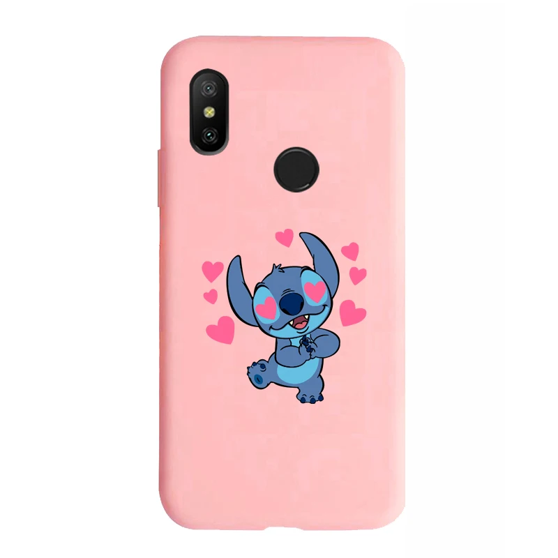 С рисунком героев из мультфильмов, крышка для Xiaomi mi 9 Honor 8 lite A3 A2 A1 5X 6X силиконовый чехол для спортивной камеры Xiao mi redmi note 7 6 5 Huawei Honor 8 Pro 8A 7A 6A 5A 4A S2 - Цвет: Stitch 1 pink case