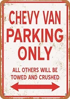 chevy van parking only metal sign retro vintage tin sign decorative plates wall decor for home garage bar man cave