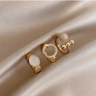 Женские Металлические Открытые Кольца с цирконом, корейские модные женские кольца, винтажные Свадебные украшения для вечеринки, подарок на Хэллоуин, 2021