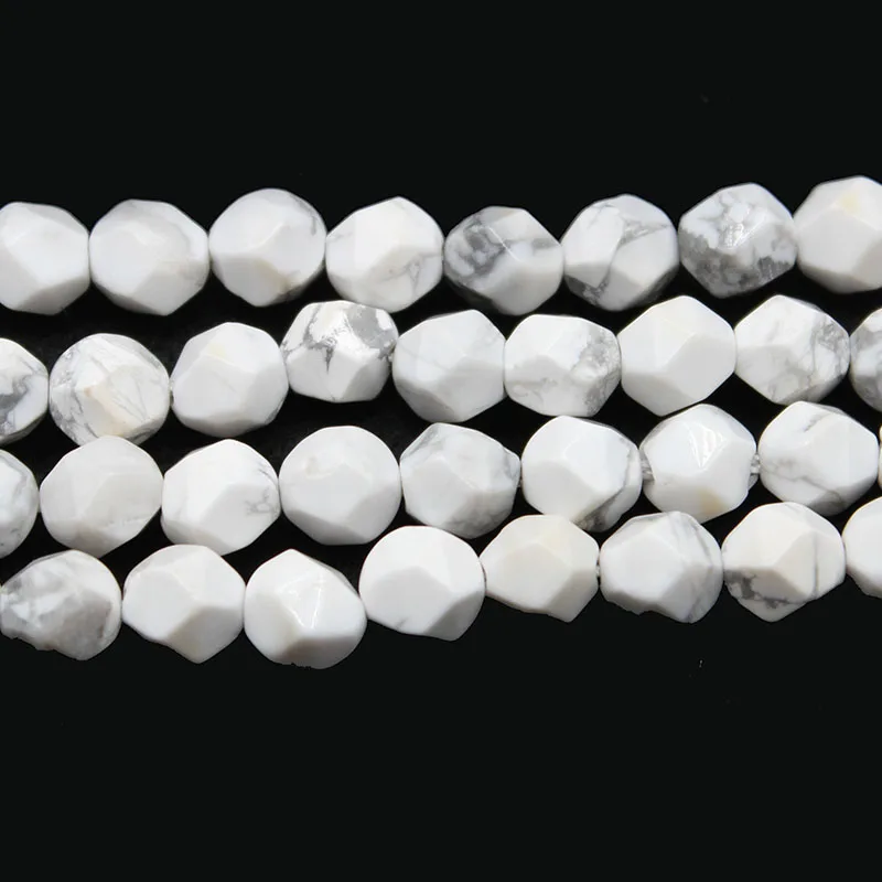 Натуральные бриллианты граненые белые бирюзы Howlite камень Свободные Круглые