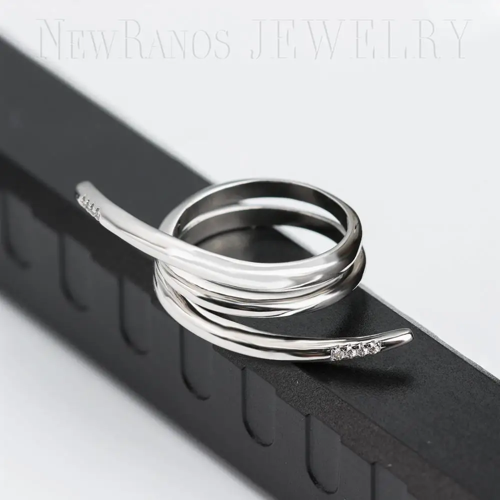 Женское многослойное кольцо с фианитом RGY82|fashion rings|ring fashionring ring |