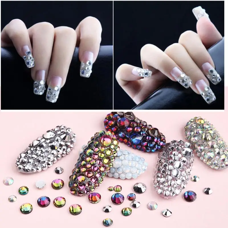 S3-S30 New Colors Top Quality Crystal Non Hotfix Nail art Rhinestone Super Bright Glass Gule On Strass 3D Art Decoration | Дом и сад