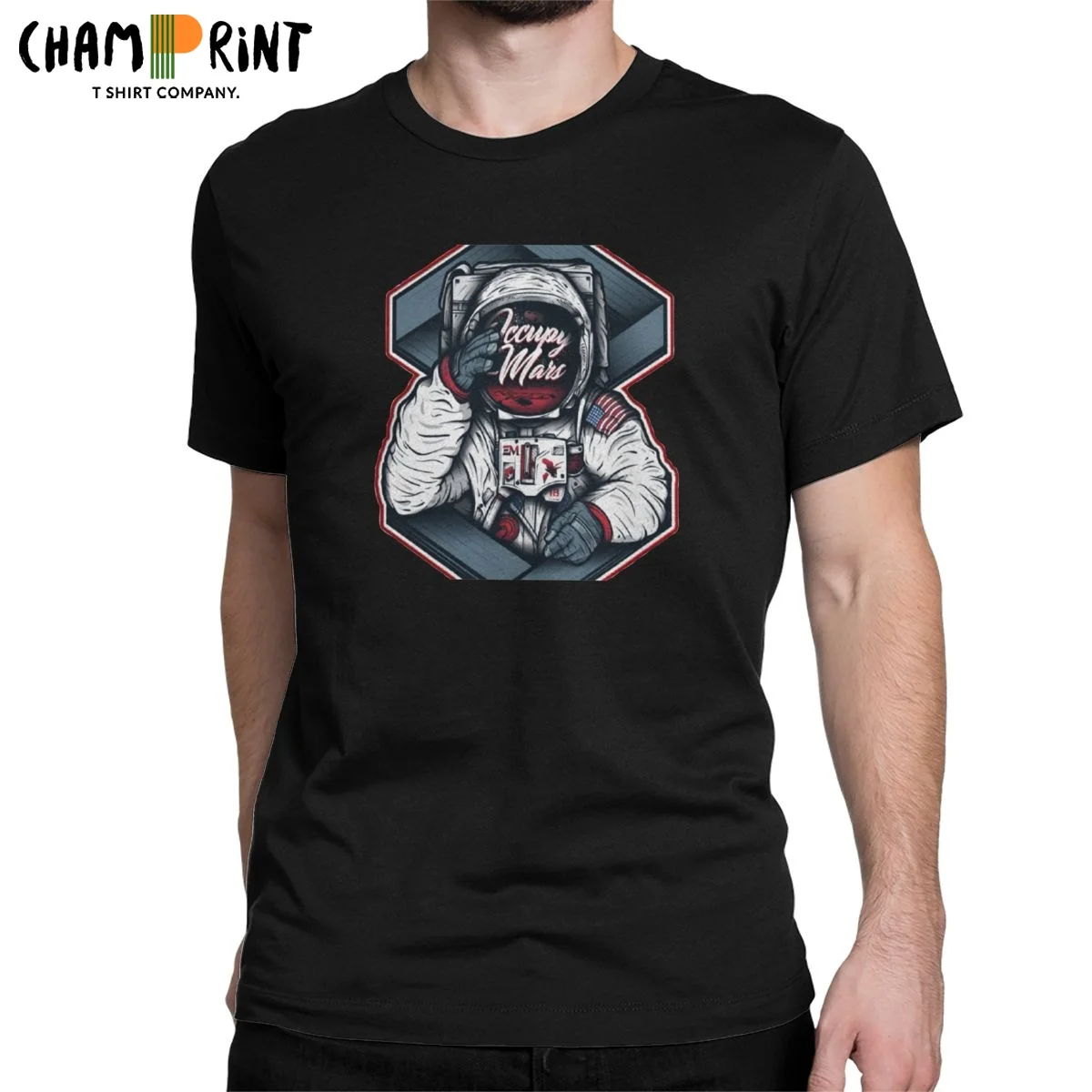 

Occupy Mars Elon Musk T-Shirt Men Space Travel Hipster Pure Cotton Tees O Neck Short Sleeve T Shirts Summer Clothes