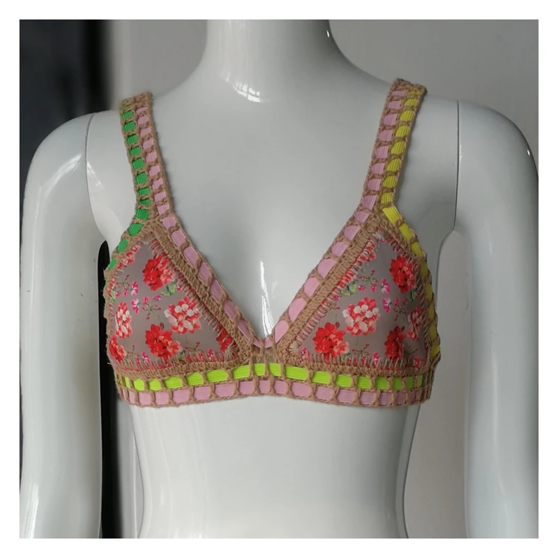 2019 двухсторонняя купальная одежда бикини с принтом топы вязаный крючком