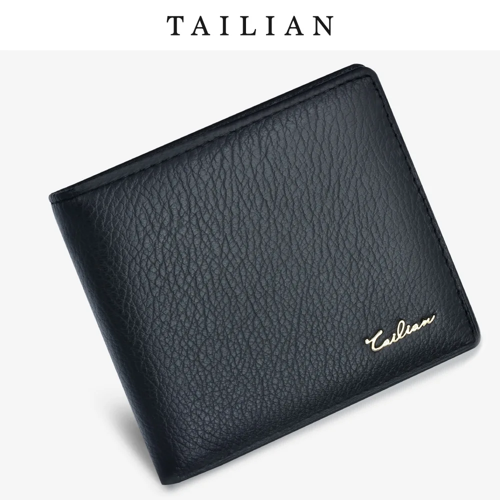 

Genuine Leather Business Classic Style Luxury Bissness Men's Wallet Short Purses Money Change Coin Credit Card Holders Bag