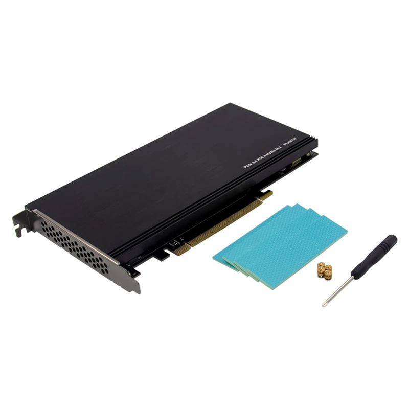 

PCI-E 3.0 X16 PLX8747 to 4XM.2 NVMe SSD Riser Card Adapter for Miner BTC Mining Expansion Card