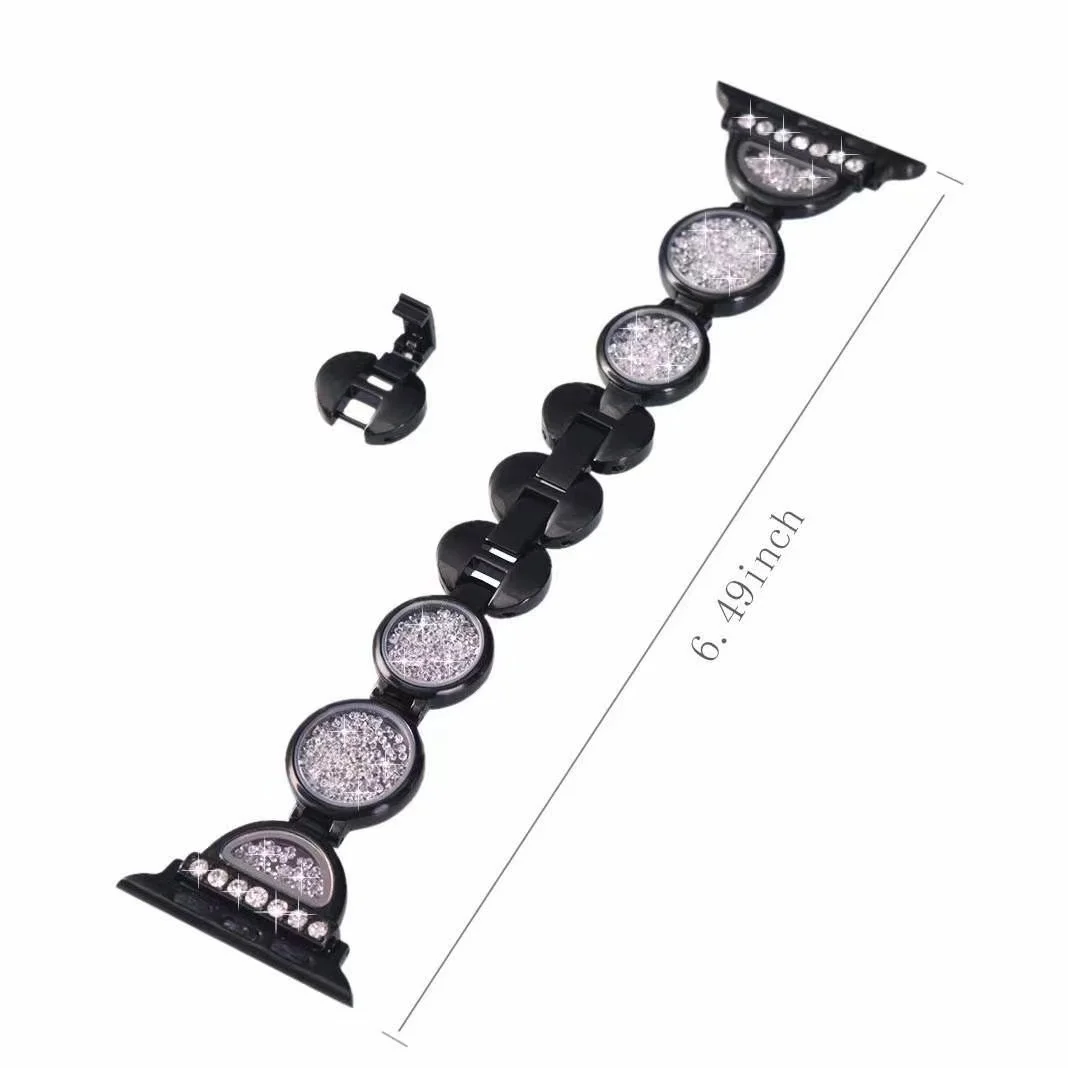 Suitable for Apple Watch 40mm 44mm luxury quicksand bracelet stainless steel strap iwatch5 6 4 3 2 42mm 38mm diamond strap