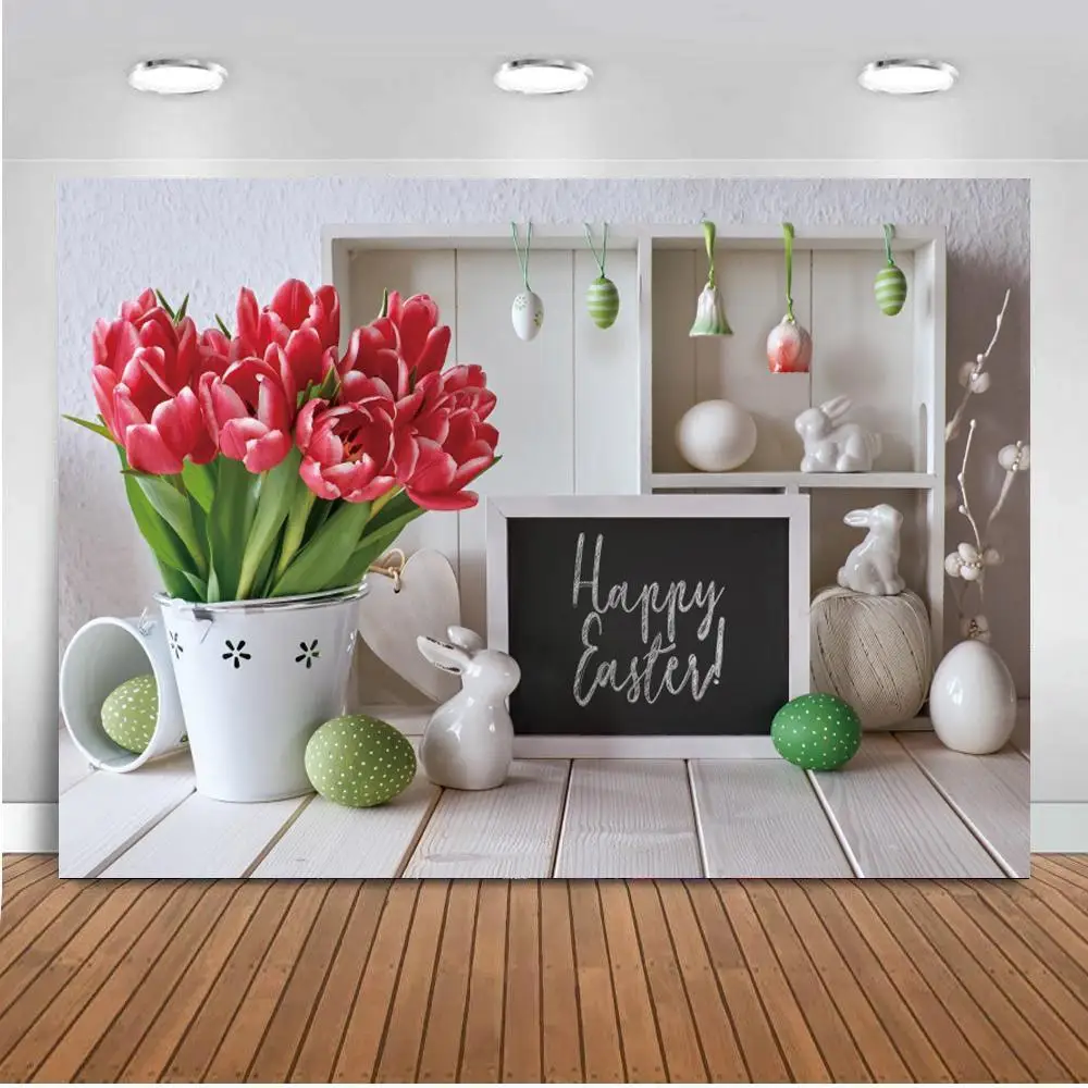

Пасхальные фоны серый деревянный пол яйца цыпленок Кролик Цветы детвечерние Вечеринка портрет фотография фоны для фотостудии