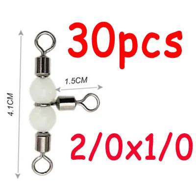 30PCS 210X110 30 шт. рыболовные снасти из нержавеющей стали разъем t-образный тройной прокатки Вертлюги с светящийся соединитель для бисера рыболовные снасти аксессуар - Цвет: 30PCS 210X110
