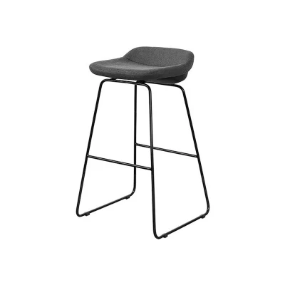

Factory custom Minimalist modern style metal PU leather bar chair high foot leisure stool for 100% satisfaction